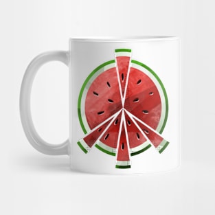 Watermelon slices form a peace symbol Mug